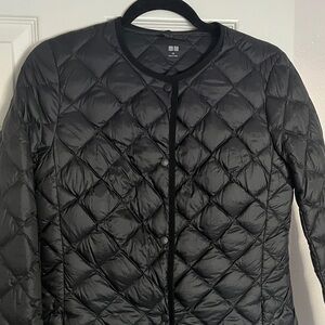 Uniqlo Ultra Light Down Collarless Diamond Quilted Long Jacket Coat